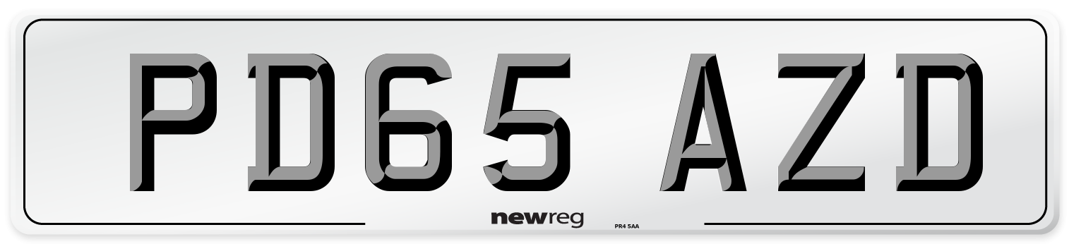 PD65 AZD Number Plate from New Reg